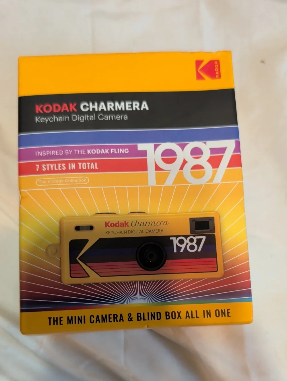 Kodak Charmera Keychain Digital Camera - Yellow with Retro Stripe